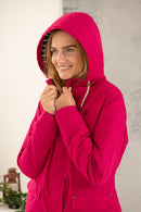Iona Long Hooded Jacket - Raspberry