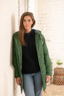 Iona Long Hooded Jacket - Deep Green