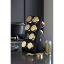 Eight Jar Spice Rack with Matt Black and Brass Finish