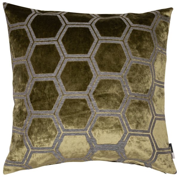 Large Hexagon Olive Green Cushion