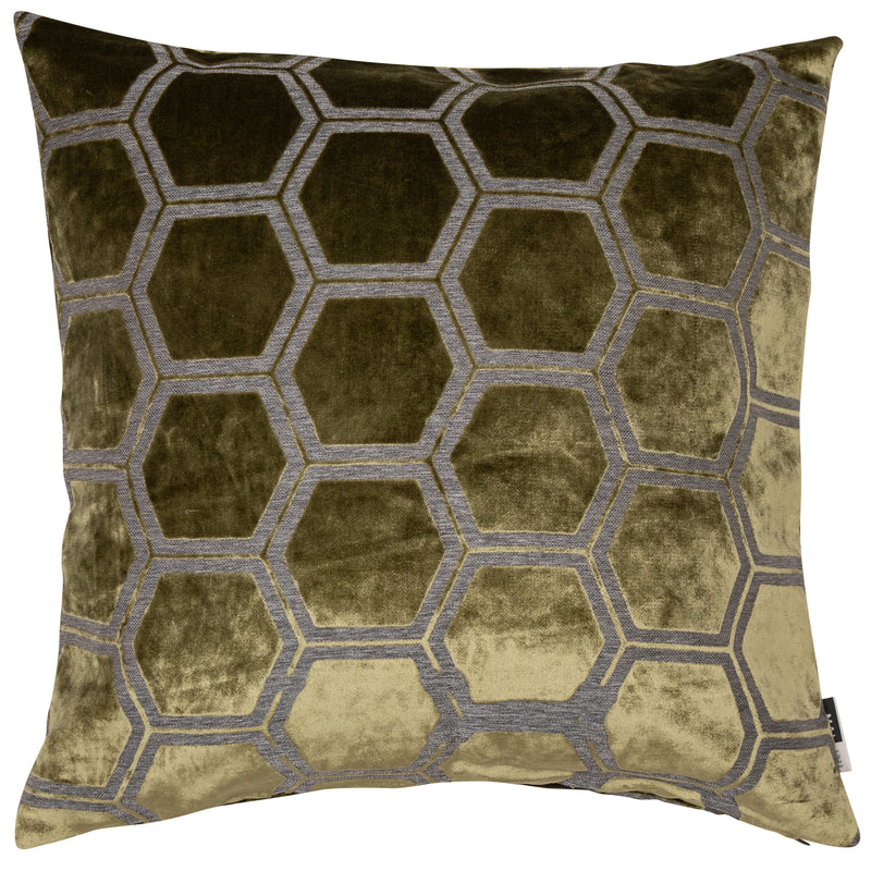 Large Hexagon Olive Green Cushion