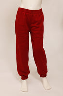 Fleece Cuff Bottom Jogs - Wine