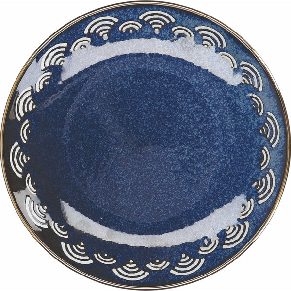 Satori 22cm Porcelain Seigaiha Border Side Plate