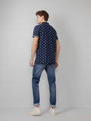 Petrol Industries Print Polo - Dark Petrol