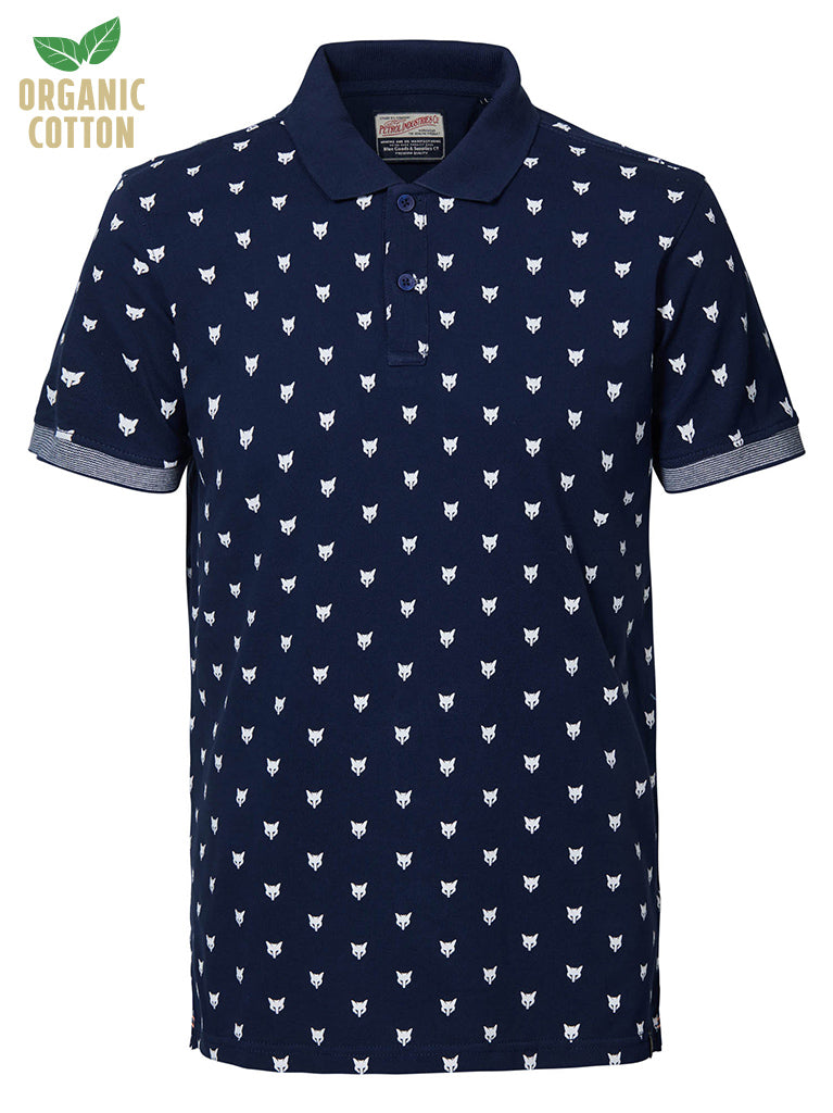 Petrol Industries Print Polo - Dark Petrol