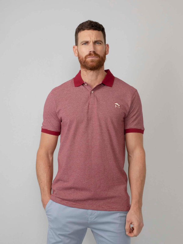 Contrast Collar Polo - Biking Red