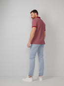 Contrast Collar Polo - Biking Red