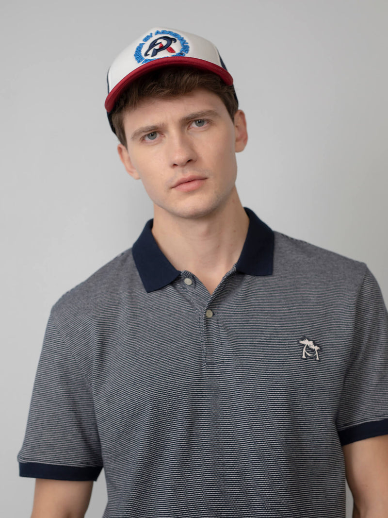 Contrast Collar Polo - Dark Navy