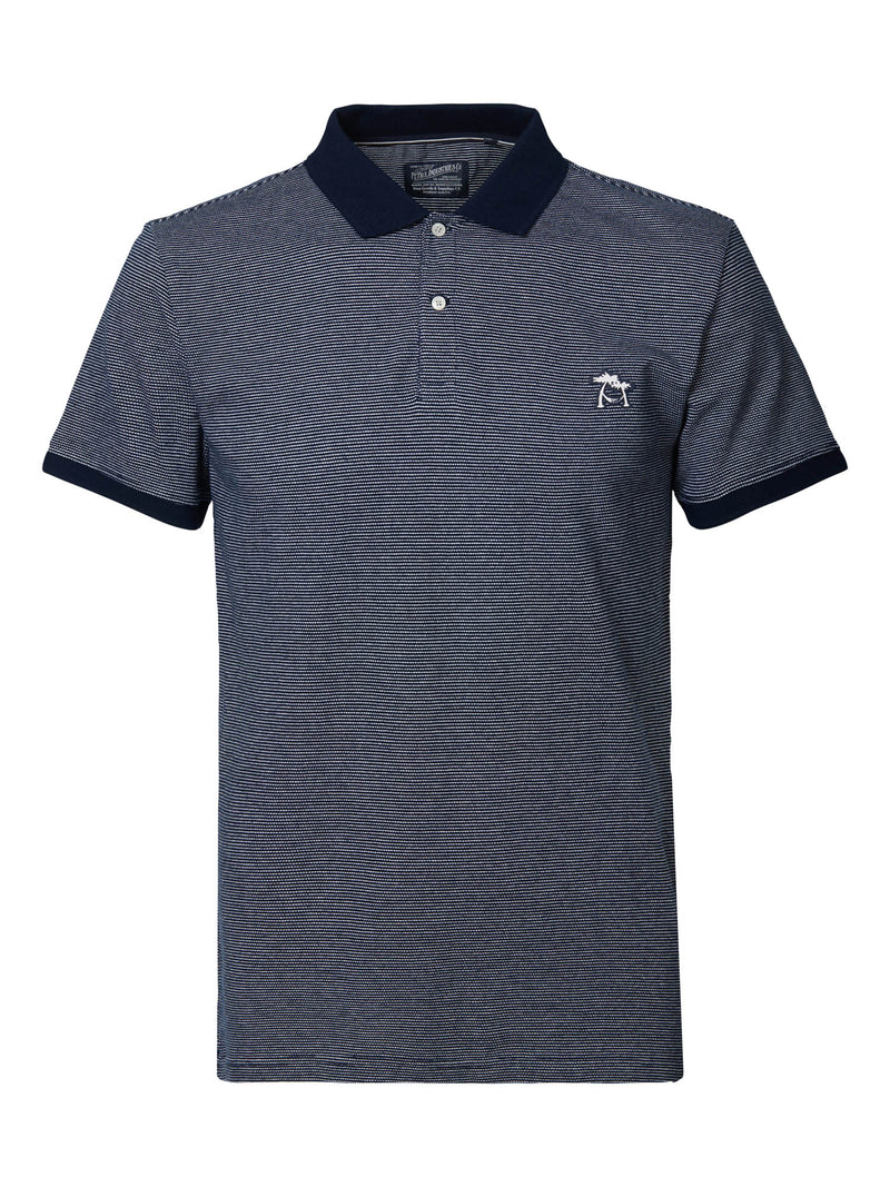 Contrast Collar Polo - Dark Navy
