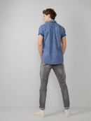 Short Sleeve Print Shirt - Imperial Blue