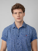Short Sleeve Print Shirt - Imperial Blue