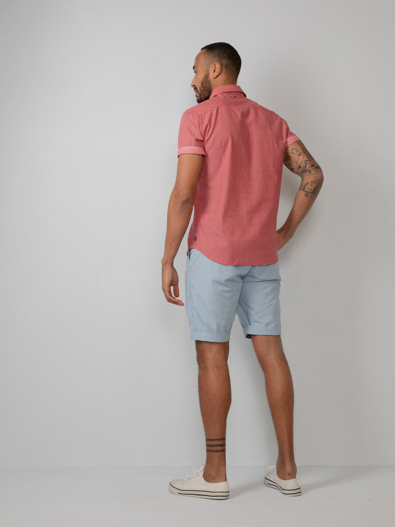 Short Sleeve Print Shirt - Biking Red