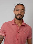 Short Sleeve Print Shirt - Biking Red