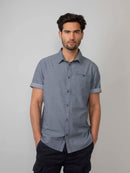 Short Sleeve Print Shirt - Dark Navy