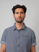 Short Sleeve Print Shirt - Dark Navy