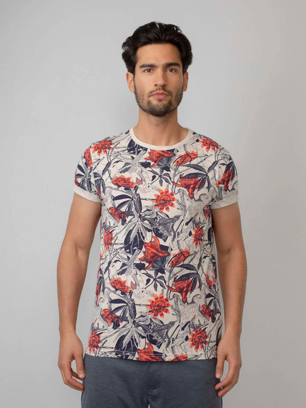 Print T-shirt - Fiery Coral