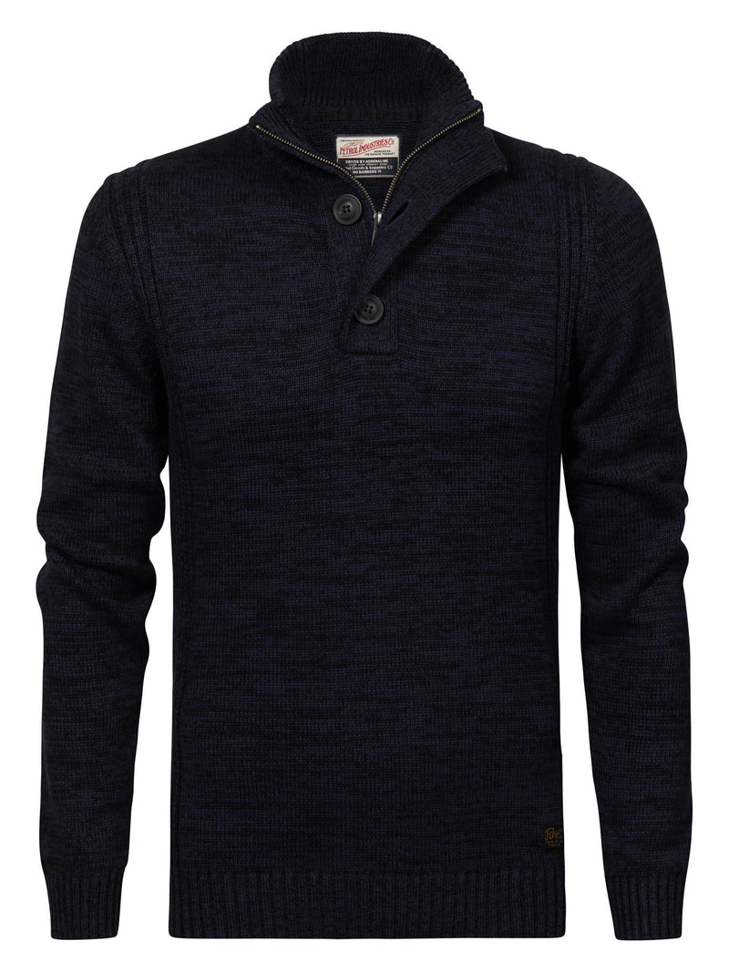 3 Button Knit - Dark Navy