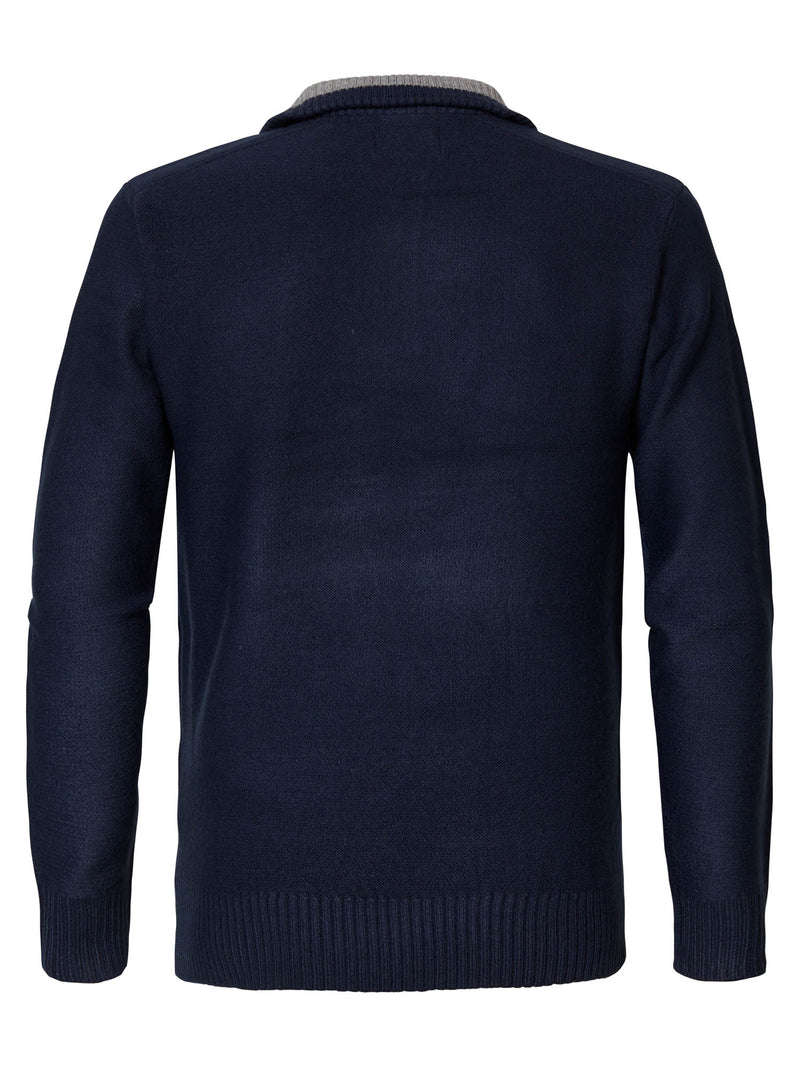 3 Button Knit - Dark Petrol