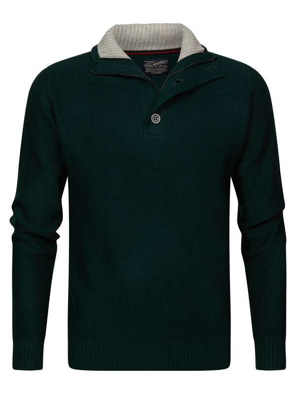 3 Button Knit - Wild Green