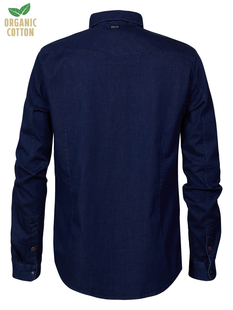Long Sleeve Denim Shirt - Dark Indigo