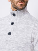3 Button Knit - Antique White