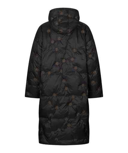 Tika Long Hooded Padded Jacket - Black