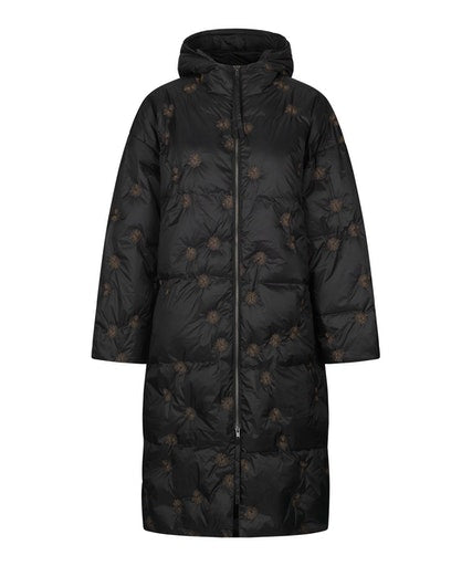 Tika Long Hooded Padded Jacket - Black