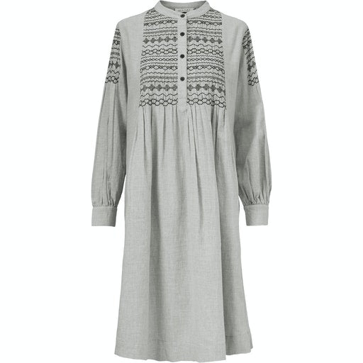 Noval Long Sleeve Dress - Medium Grey Melange