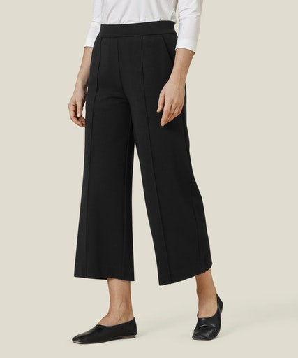 Piana Wide Crop Trouser - Black