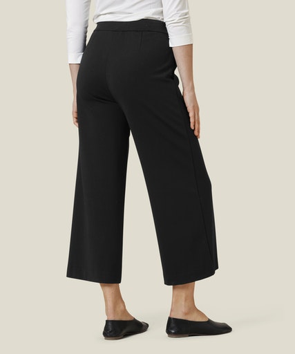 Piana Wide Crop Trouser - Black