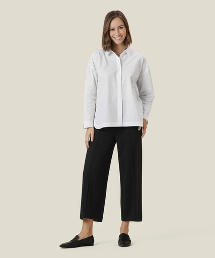 Piana Wide Crop Trouser - Black