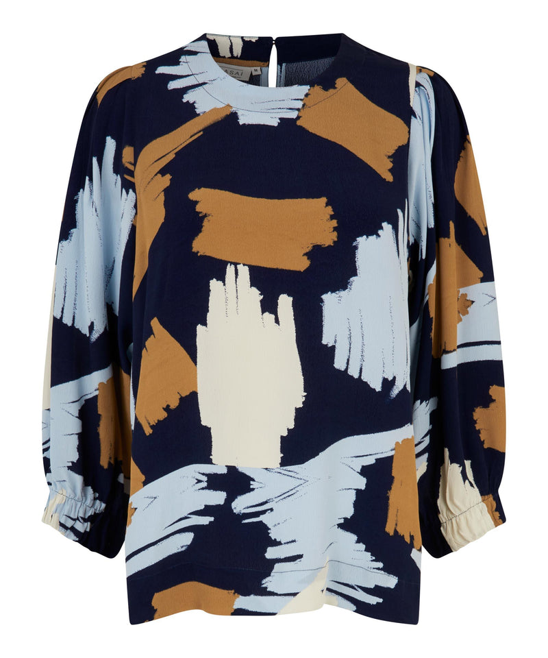 Brisa 3/4 Sleeve Blouse - Maritime Blue