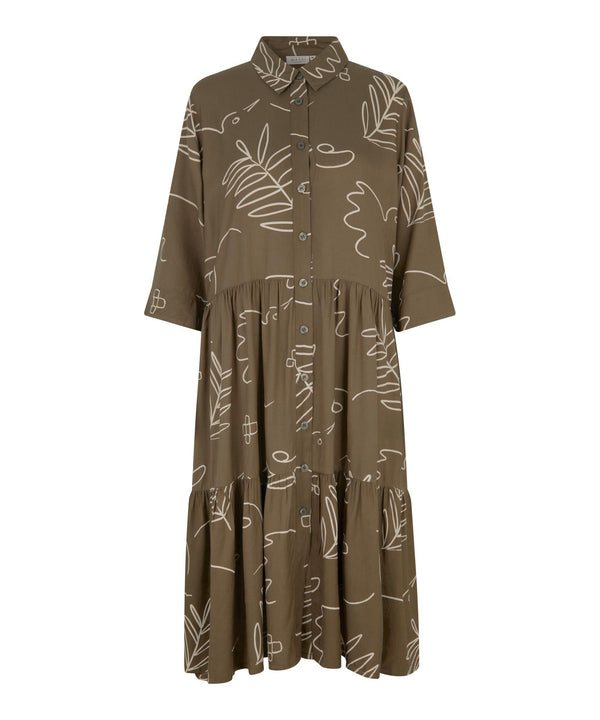 Nydilla 3/4 Sleeve Dress - Crocodile