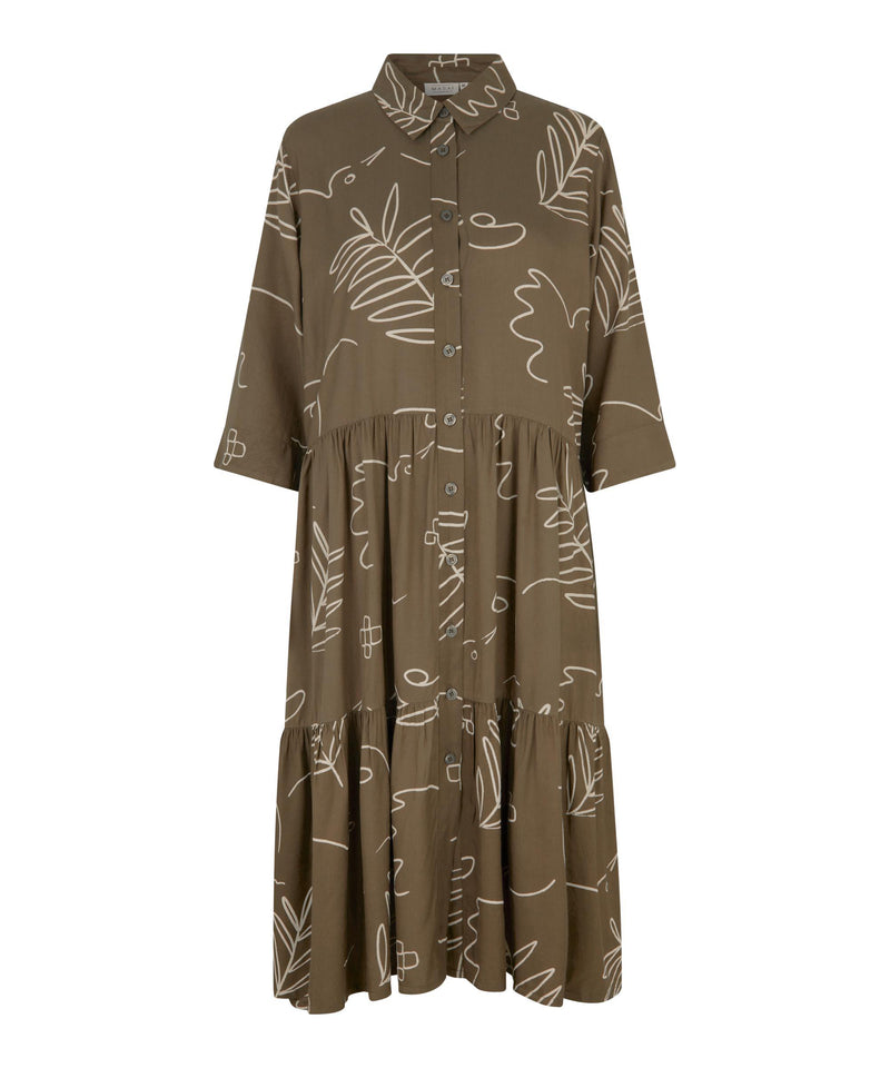 Nydilla 3/4 Sleeve Dress - Crocodile