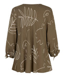 Katasi 3/4 Sleeve Blouse - Crocodile