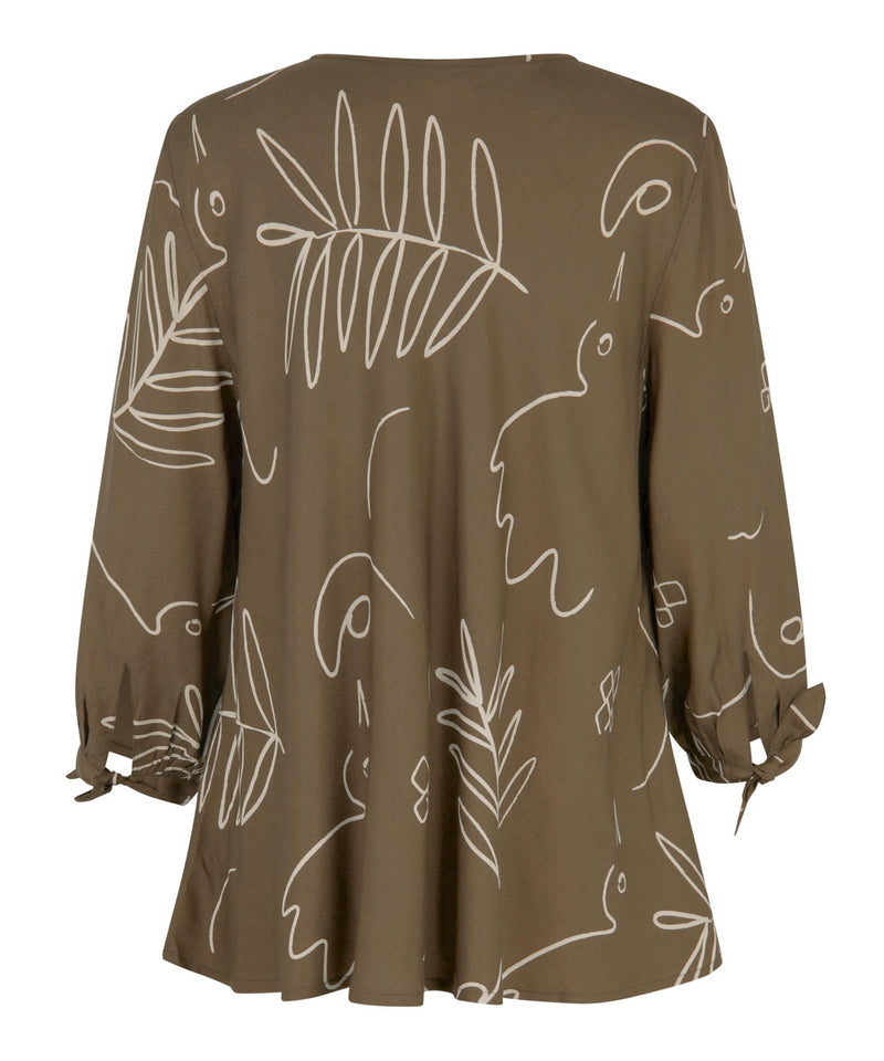 Katasi 3/4 Sleeve Blouse - Crocodile