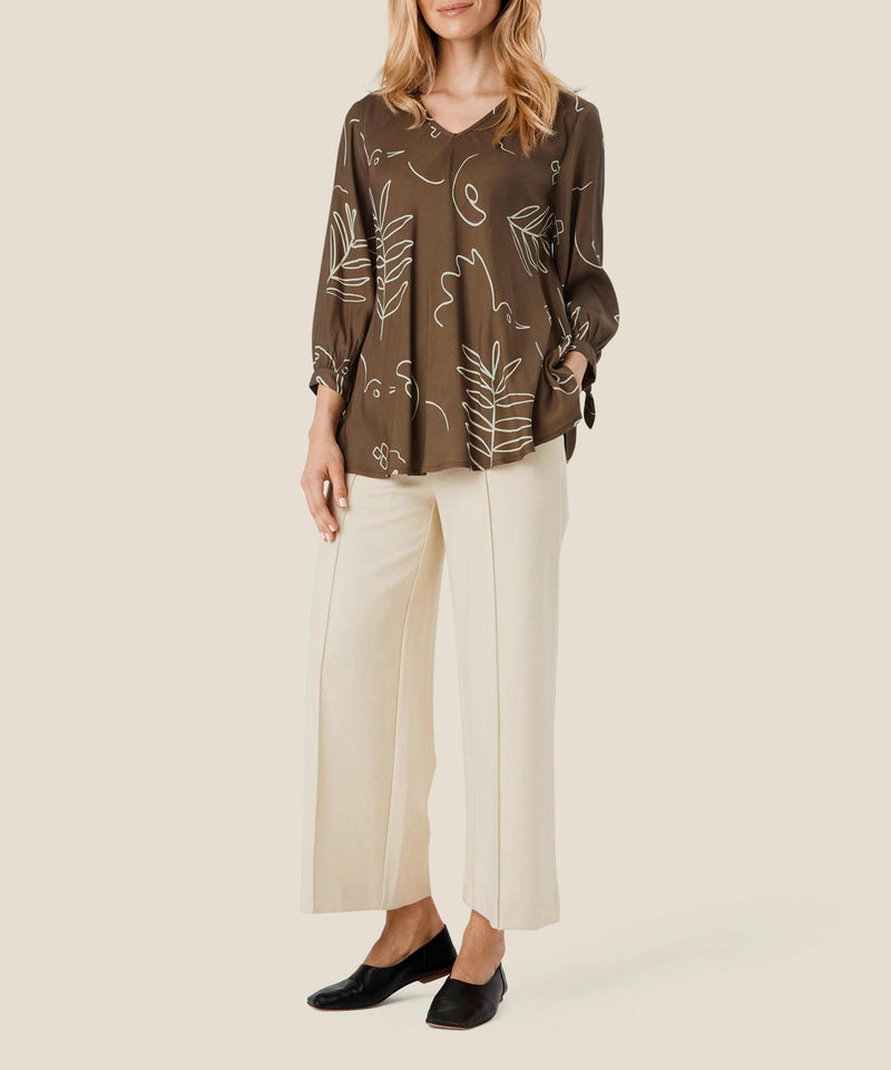 Katasi 3/4 Sleeve Blouse - Crocodile