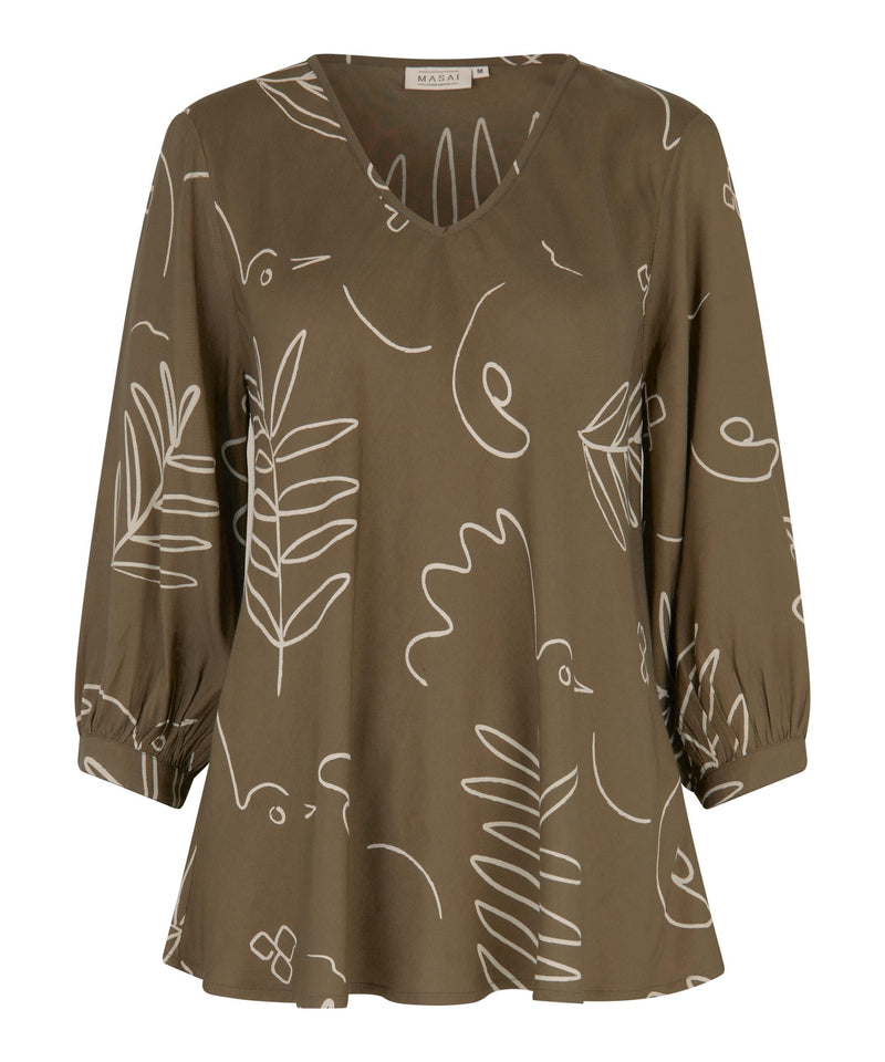 Katasi 3/4 Sleeve Blouse - Crocodile