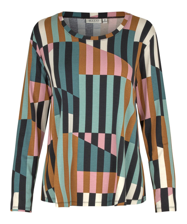 Badisna Long Sleeve Print Blouse - Zephyr