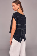 Short Sleeve Top - Black/white