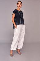 Short Sleeve Top - Black/white