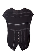 Short Sleeve Top - Black/white