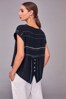 Short Sleeve Top - Black/white