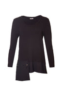 Top With Trim Pocket - Black