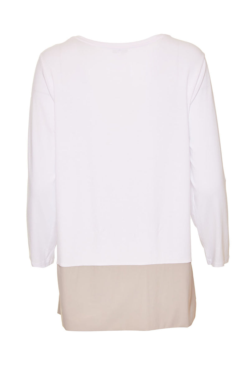 Top With Trim Pocket - White/stone