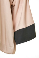 Contrast Cuff Hoodie - Black/stone