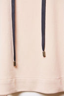 Contrast Cuff Hoodie - Black/stone