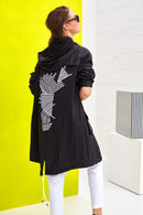 Print Back Coat - Black/white