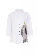 Placement Print Shirt - White/black
