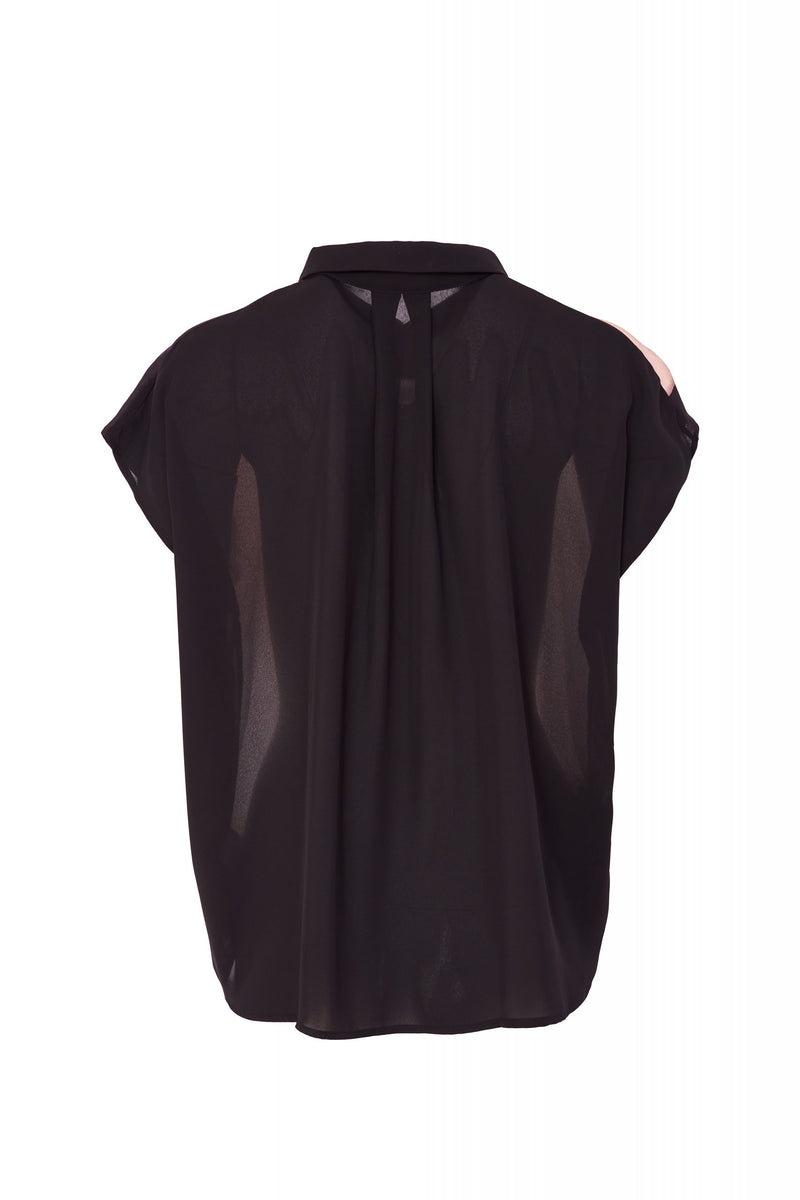 Blurred Print Shirt - Black/lime